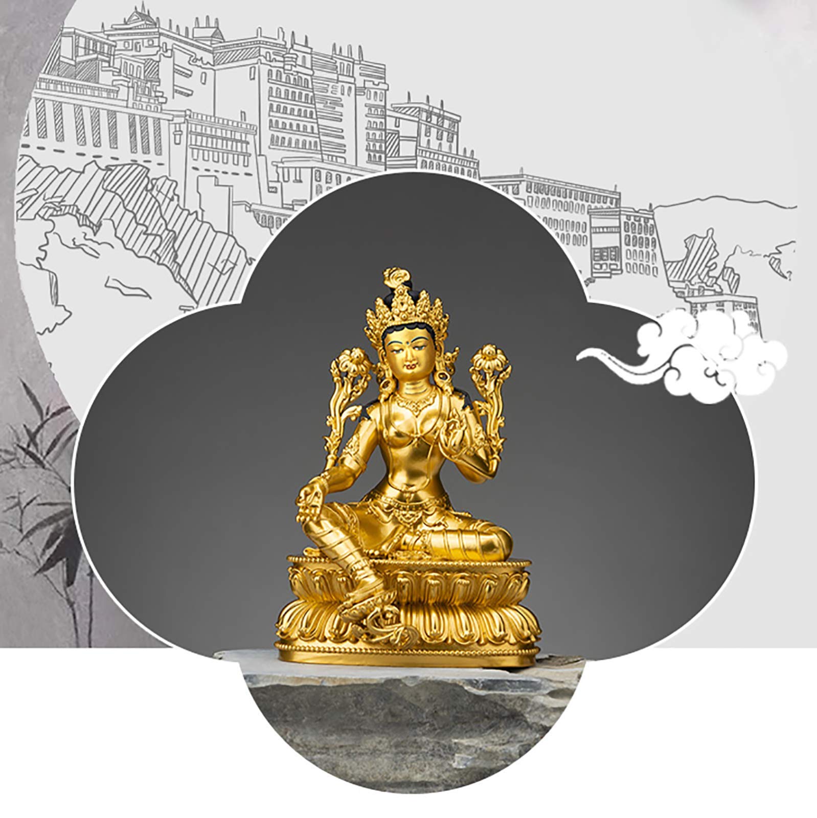 チベット　仏像　ラピスラズリ ラピスラズリ チベット密教 仏像 彫刻 天然石 一点物 252g インテリア